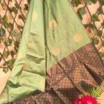 Elegant Green and Brown Semi Soft Silk Saree with Beautiful Motifs and Rich Pallu