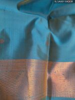 Bright Yellow and Blue Semi Soft Silk Saree with Intricate Motifs and Decorative Pallu - Image 2