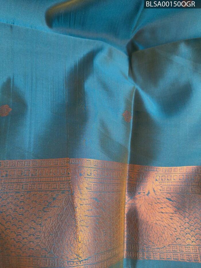 Bright Yellow and Blue Semi Soft Silk Saree with Intricate Motifs and Decorative Pallu - Image 2