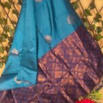 Turquoise and Purple Semi Soft Silk Saree with Rich Weaving and Beautiful Border Design