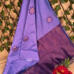 Elegant Purple Semi Soft Silk Saree with Geometric Patterns and Rich Border Design