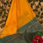 Bright Yellow and Teal Semi Soft Silk Saree with Intricate Motifs and Beautiful Pallu