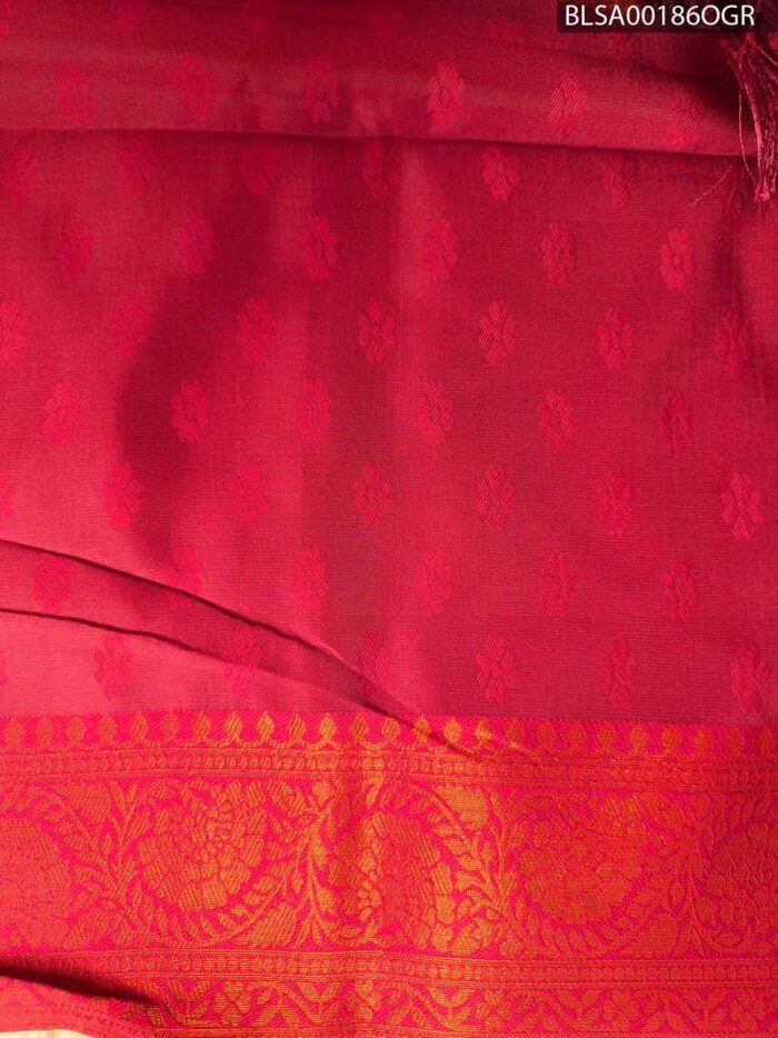 Elegant Red and Beige Semi Soft Silk Saree with Intricate Motifs and Rich Border Design - Image 2