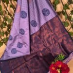 Elegant Purple and Navy Blue Semi Soft Silk Saree with Intricate Patterns and Rich Pallu