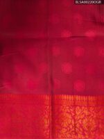 Beige and Red Semi Soft Silk Saree with Floral Motifs and Rich Pallu - Image 2