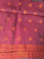 Beautiful Blue and Brown Semi Soft Silk Saree with Floral Motifs and Elegant Border - Image 2